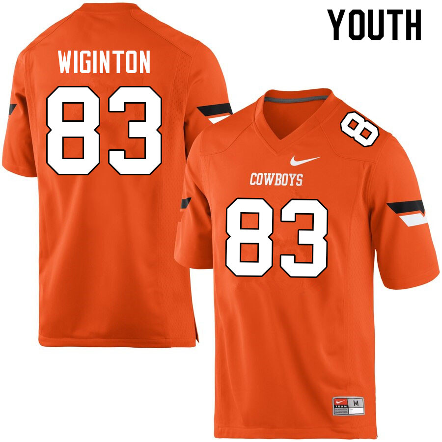 Youth #83 Haydon Wiginton Oklahoma State Cowboys College Football Jerseys Sale-Orange